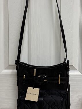 Burberry Black Quilted Shoulder /cross body Bag with Gold-Tone Hardware